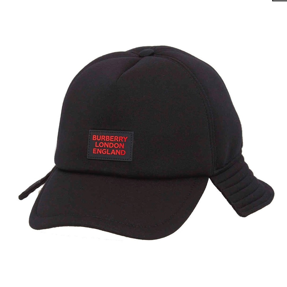 Burberry Trucker Bucket Hat Black Red Size Medium NWT